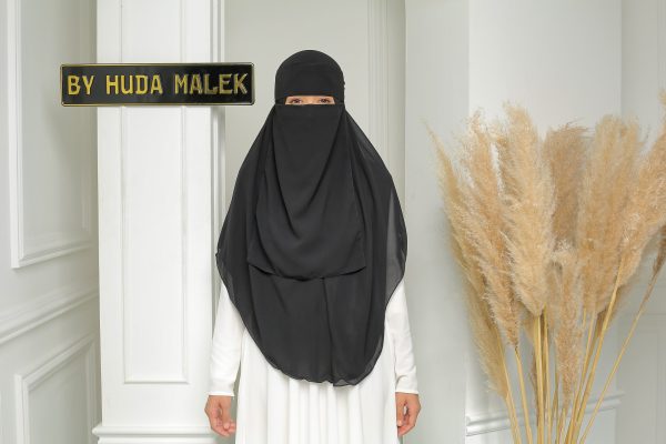 [Black Full Set] Niqab Biasa