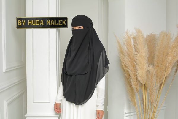 [Black Full Set] Niqab Biasa - Image 2
