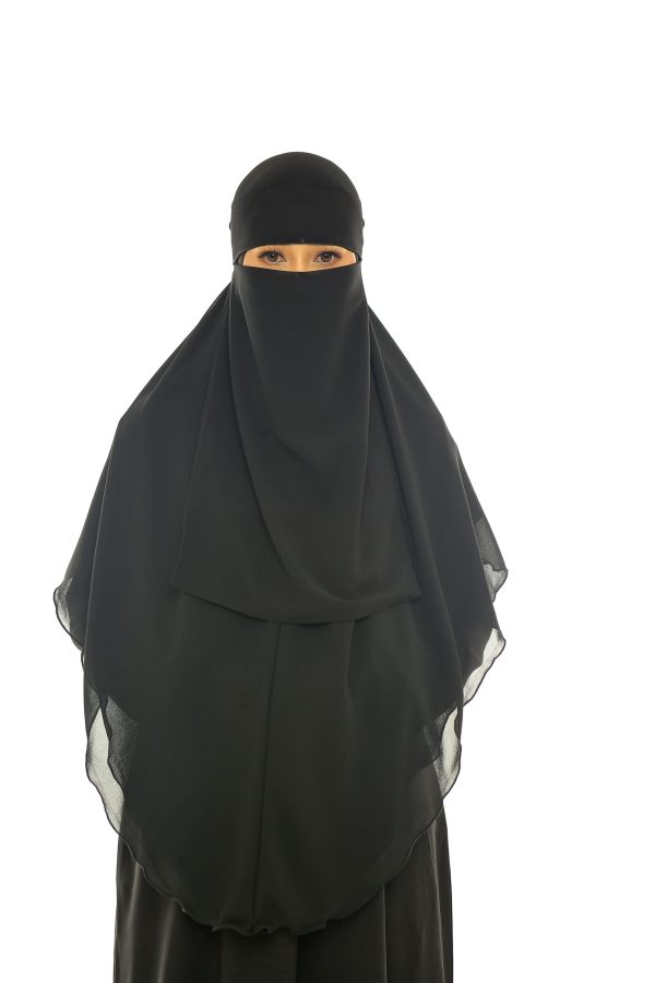 [Black Full Set] Niqab Biasa - Image 3