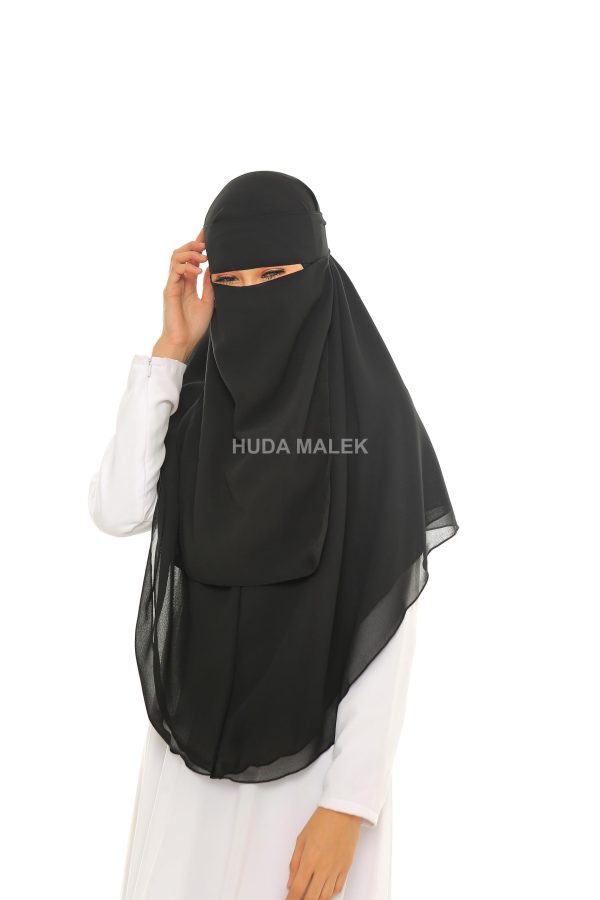 [Black Full Set] Niqab Biasa - Image 7