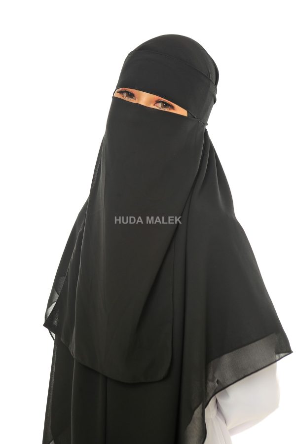 [Black Full Set] Niqab Biasa - Image 8