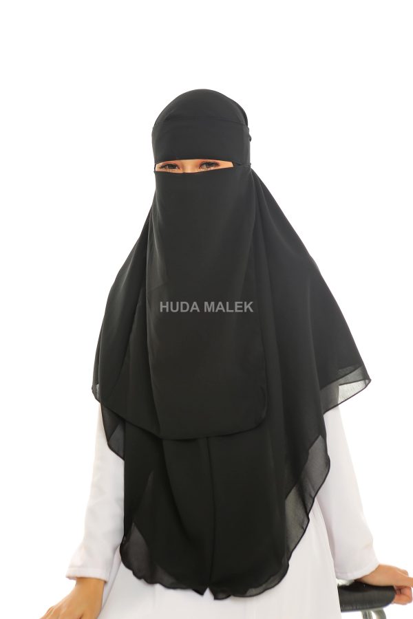 [Black Full Set] Niqab Biasa - Image 9