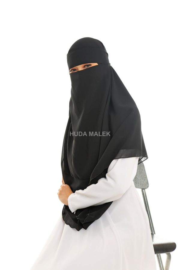 [Black Full Set] Niqab Biasa - Image 10
