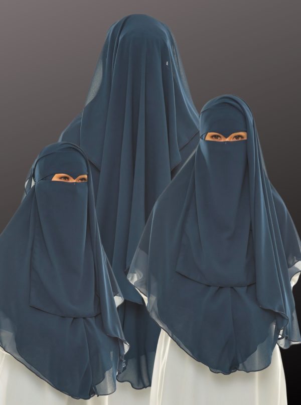 MIDNIGHT BLUE NIQAB DUA LAYER V