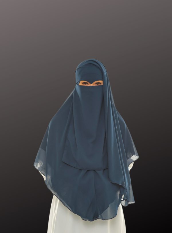 MIDNIGHT BLUE NIQAB DUA LAYER V - Image 4