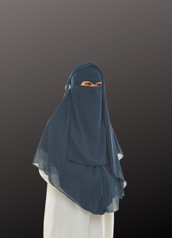 MIDNIGHT BLUE NIQAB DUA LAYER V - Image 3