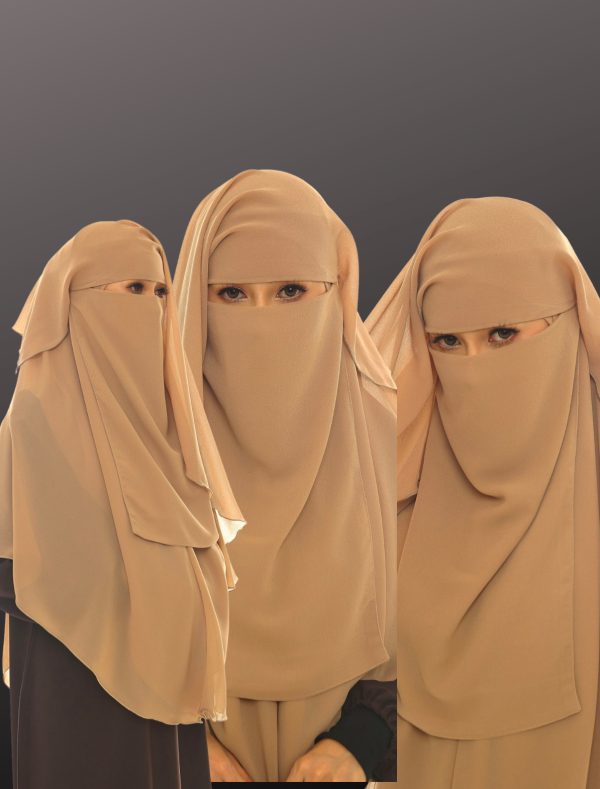 NIQAB DUA LAYER BIASA NUDE