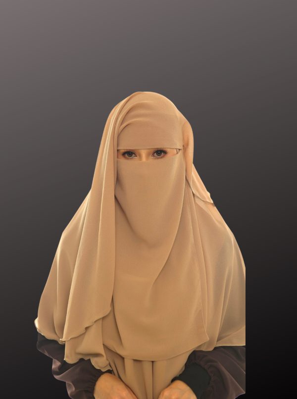 NIQAB DUA LAYER BIASA NUDE - Image 4