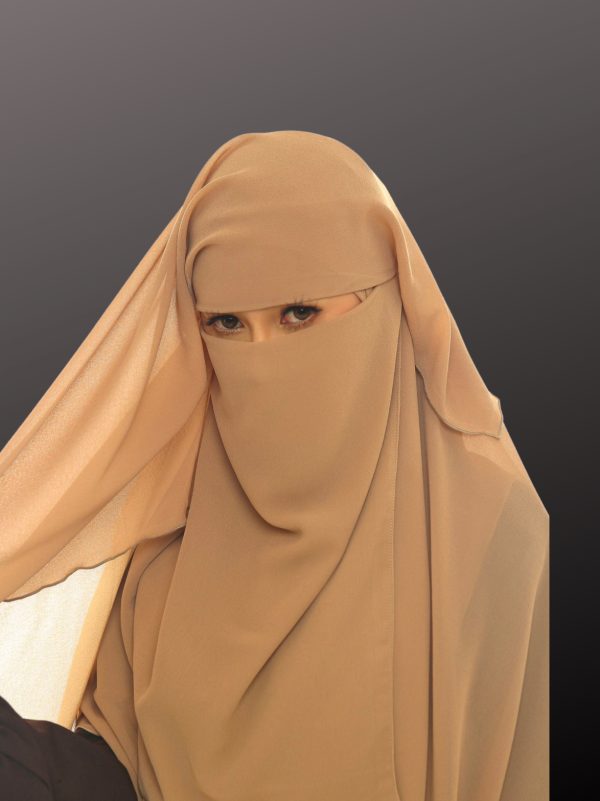 NIQAB DUA LAYER BIASA NUDE - Image 3