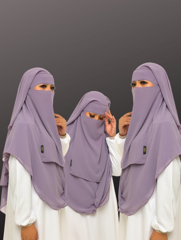 Purple Orchid Niqab Dua Layer Biasa