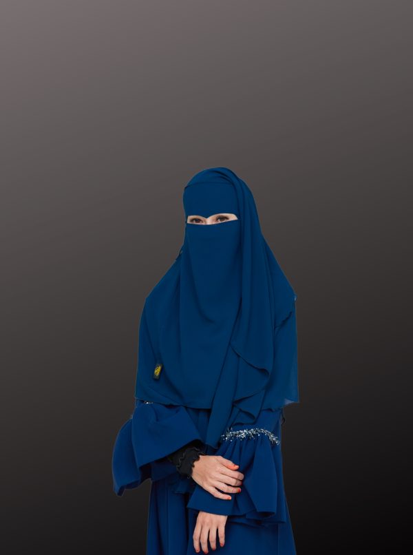 DARK BLUE NIQAB DUA LAYER V - Image 3